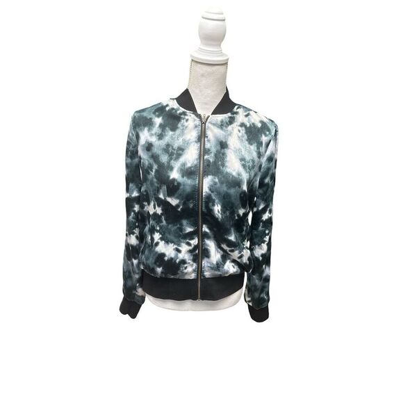 Peyton Jensen Women's Tie Dye Bomber Jacket Multicolor Zip Up Size S - Picture 8 of 9